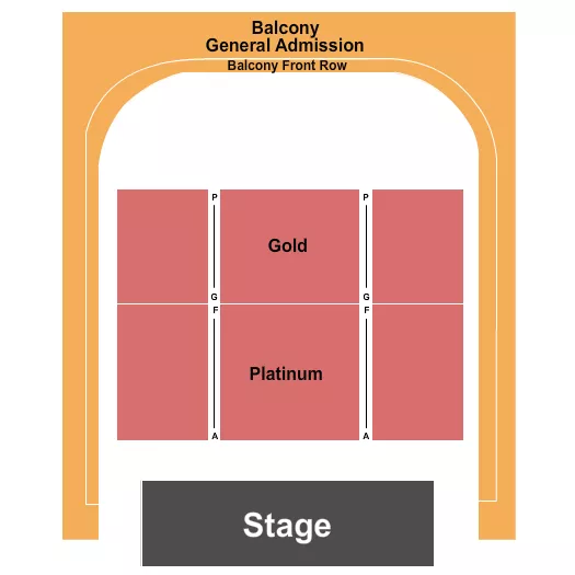 ENDSTAGE PLATINUM GOLD Seating Map Seating Chart