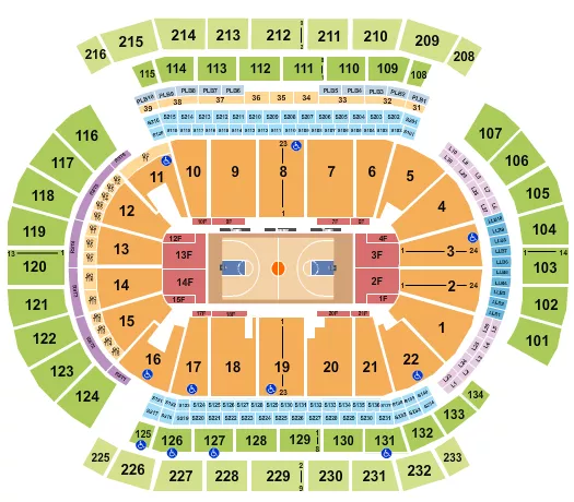 BASKETBALL NCAA Seating Map Seating Chart