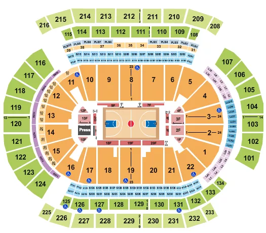 BASKETBALL Seating Map Seating Chart