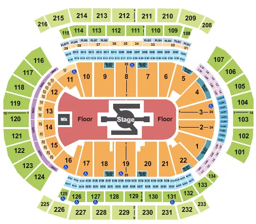 BURNA BOY Seating Map Seating Chart
