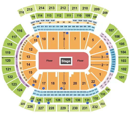 CENTER STAGE GA FLOOR 2 Seating Map Seating Chart