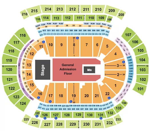 ENDSTAGE GA FLOOR 2 Seating Map Seating Chart