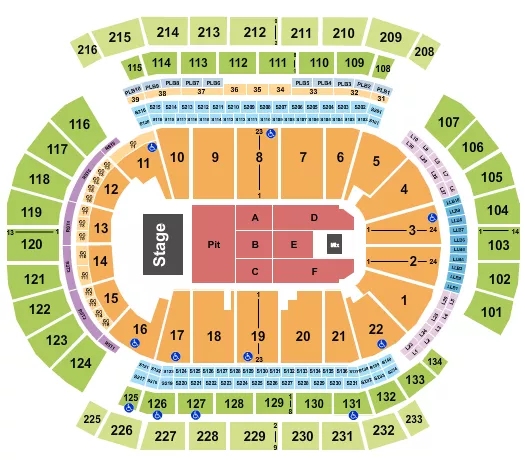ENDSTAGE PIT Seating Map Seating Chart