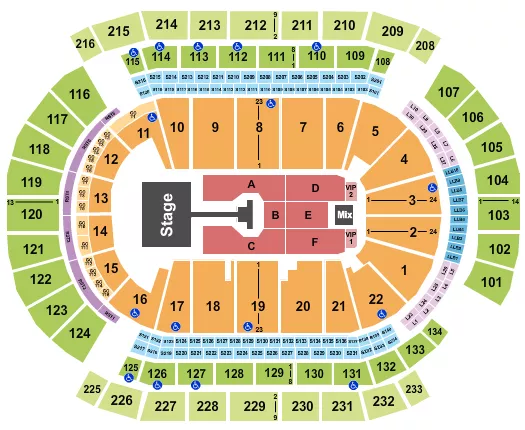 JONAS BROTHERS Seating Map Seating Chart
