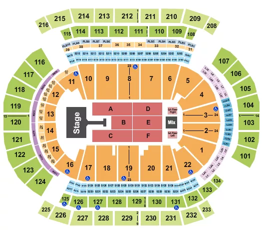 JONAS BROTHERS Seating Map Seating Chart