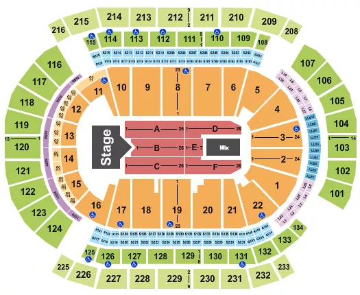 RASCAL FLATTS 1 Seating Map Seating Chart