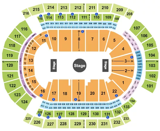 RINGLING BROS Seating Map Seating Chart