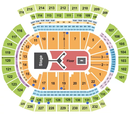 SHINEDOWN Seating Map Seating Chart