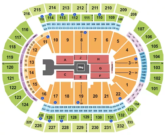 WRESTLING AEW Seating Map Seating Chart