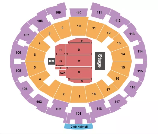 ENDSTAGE A H ADA Seating Map Seating Chart