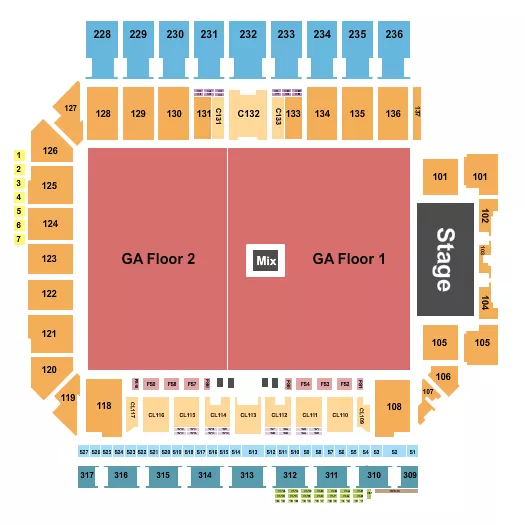 CONCERT 3 Seating Map Seating Chart
