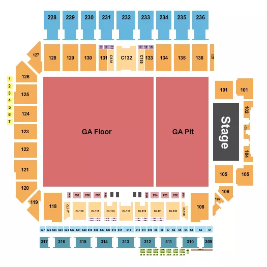 CONCERT GA PIT Seating Map Seating Chart