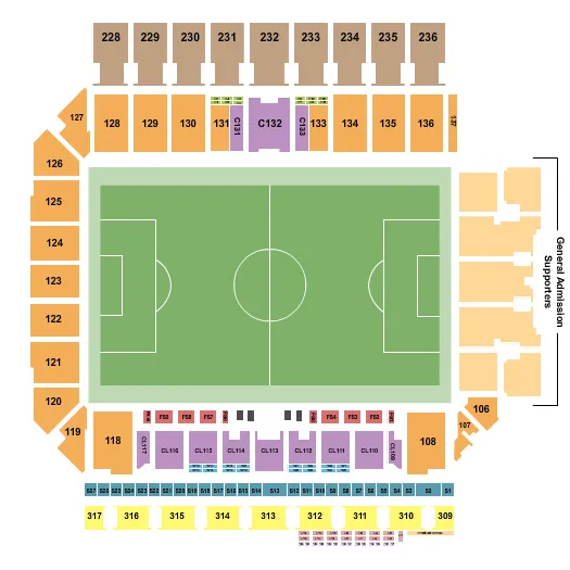 SOCCER GA SUPPORTERS Seating Map Seating Chart