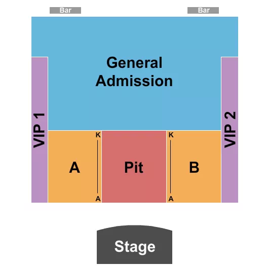 QUAD CITIES WATERFRONT CONVENTION CENTER ENDSTAGE WITH PIT GA VIP Seating Map Seating Chart