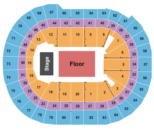 END STAGE GA FLOOR Seating Map Seating Chart