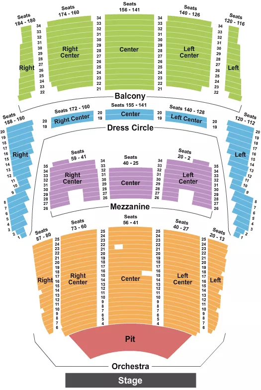 QUEEN ELIZABETH THEATRE VANCOUVER ENDSTAGE GA PIT 2 Seating Map Seating Chart