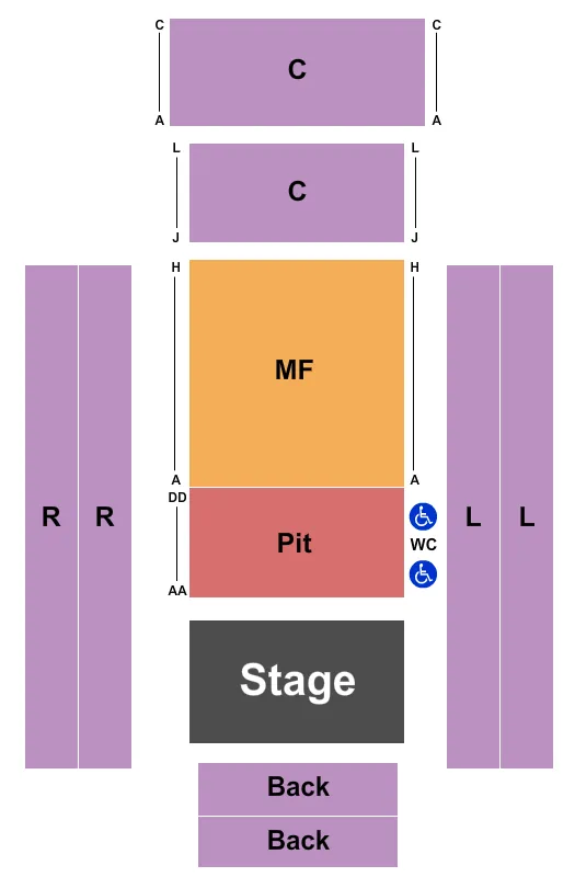 END STAGE Seating Map Seating Chart