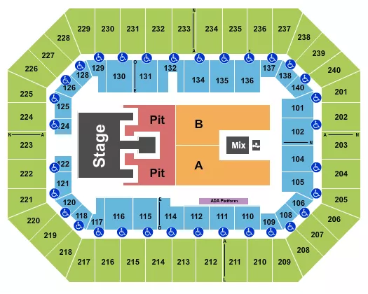 RAISING CANES RIVER CENTER ARENA BAILEY ZIMMERMAN Seating Map Seating Chart