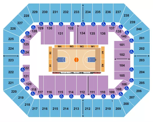 RAISING CANES RIVER CENTER ARENA BASKETBALL GLOBETROTTERS Seating Map Seating Chart
