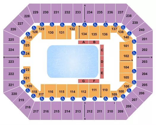 RAISING CANES RIVER CENTER ARENA DISNEY ON ICE 4 Seating Map Seating Chart