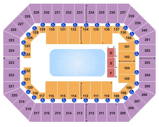 RAISING CANES RIVER CENTER ARENA DISNEY ON ICE 2 Seating Map Seating Chart