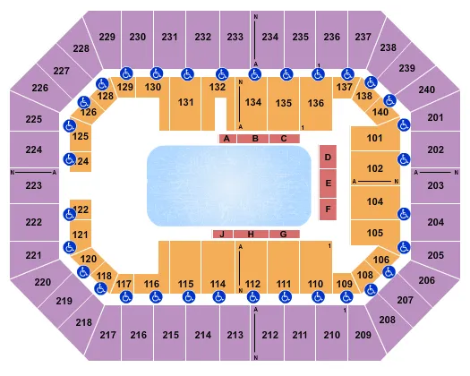 RAISING CANES RIVER CENTER ARENA DISNEY ON ICE 3 Seating Map Seating Chart