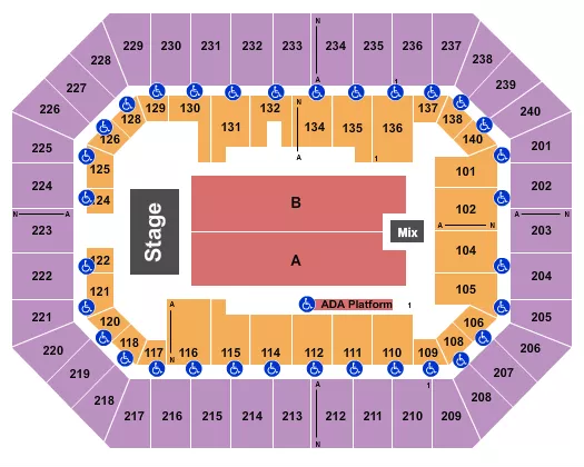 RAISING CANES RIVER CENTER ARENA GABRIEL IGLESIAS Seating Map Seating Chart