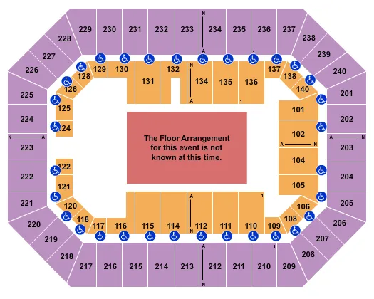 RAISING CANES RIVER CENTER ARENA GENERIC FLOOR Seating Map Seating Chart