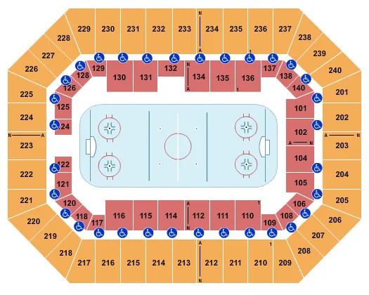 RAISING CANES RIVER CENTER ARENA HOCKEY1 Seating Map Seating Chart