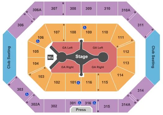 RALPH ENGELSTAD ARENA ND CARRIE UNDERWOOD Seating Map Seating Chart