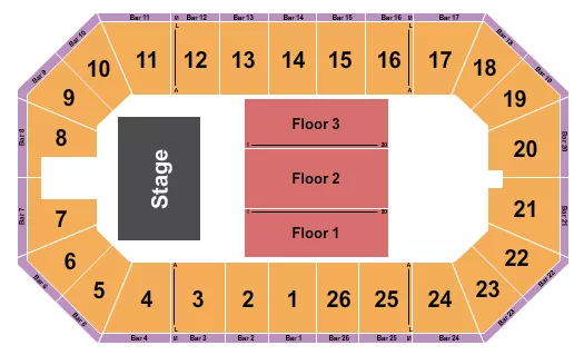 RALPH ENGELSTAD ARENA MN ENDSTAGE FLOORS Seating Map Seating Chart