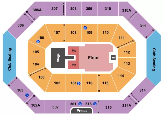 RALPH ENGELSTAD ARENA ND PARKER MCCOLLUM Seating Map Seating Chart
