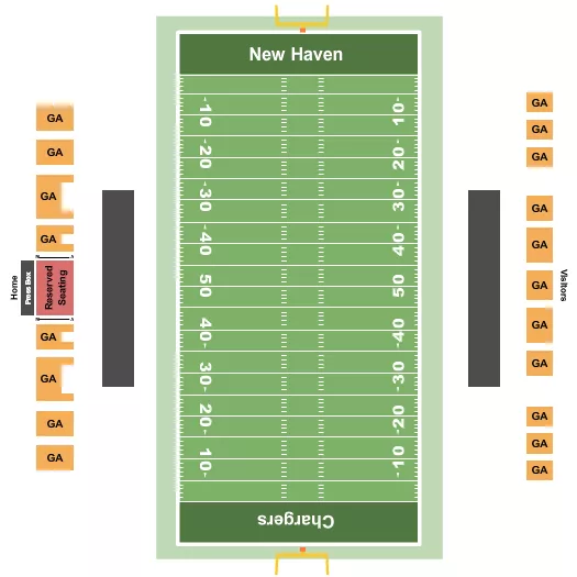 RALPH F DELLACAMERA STADIUM FOOTBALL Seating Map Seating Chart