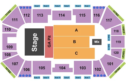 ENDSTAGE GA PIT Seating Map Seating Chart