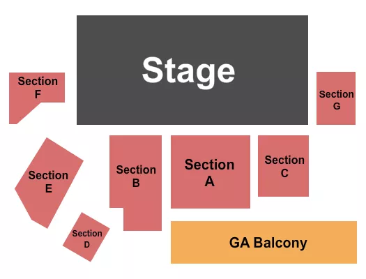 ENDSTAGE GA BALCONY Seating Map Seating Chart