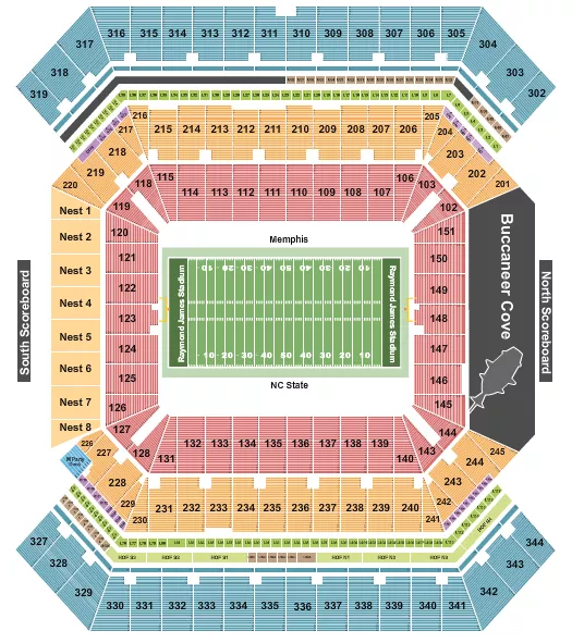 FOOTBALL RW GASPARILLA BOWL Seating Map Seating Chart