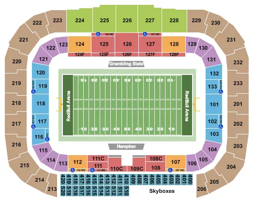 BRICK CITY HBCU KICKOFF CLASSIC Seating Map Seating Chart