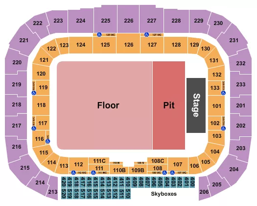 ENDSTAGE PIT FLOOR Seating Map Seating Chart