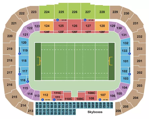 RUGBY Seating Map Seating Chart