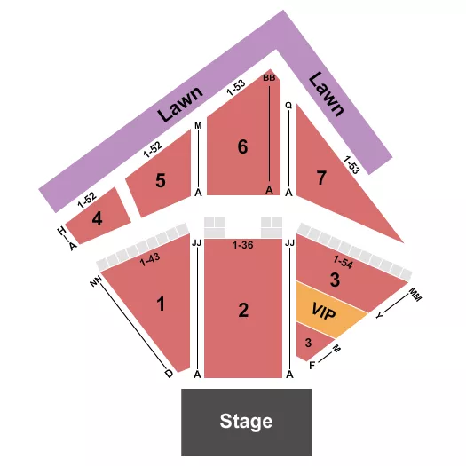 ENDSTAGE VIP NOBOX Seating Map Seating Chart