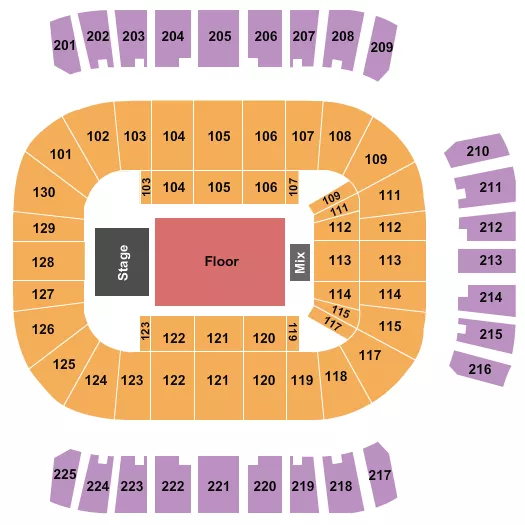 ENDSTAGE GA FLOOR Seating Map Seating Chart