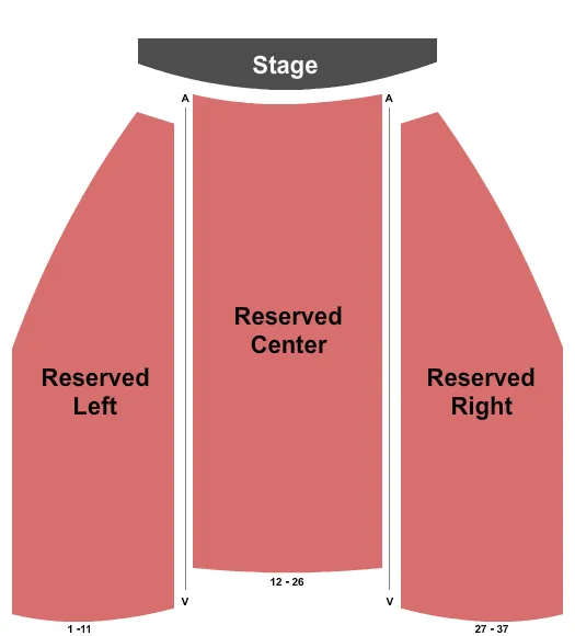 REGENT THEATRE OSHAWA ENDSTAGE Seating Map Seating Chart