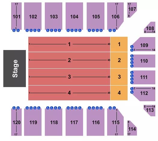 END STAGE Seating Map Seating Chart