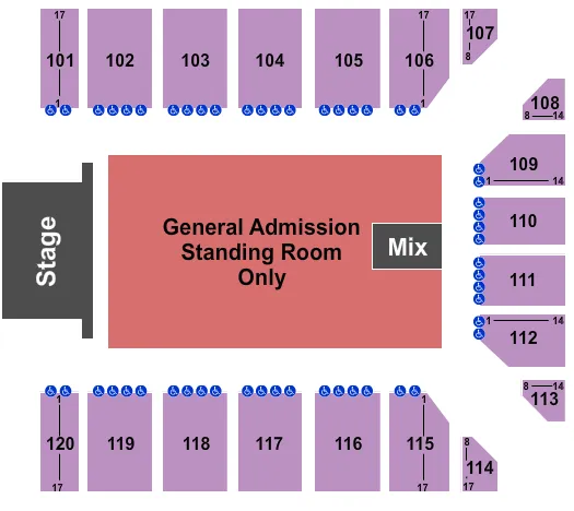 GHOST THE BAND Seating Map Seating Chart