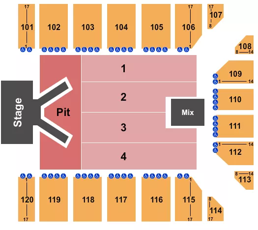 PHIL WICKHAM Seating Map Seating Chart