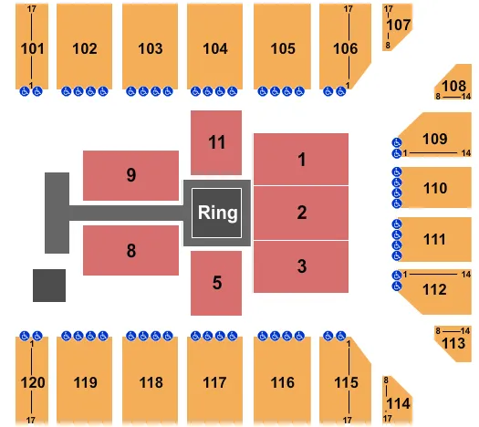 WWE 2 Seating Map Seating Chart