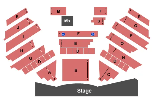RESORTS ATLANTIC CITY SUPERSTAR THEATER ENDSTAGE 2 Seating Map Seating Chart