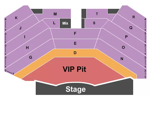 RESORTS ATLANTIC CITY SUPERSTAR THEATER ENDSTAGE VIP PIT Seating Map Seating Chart