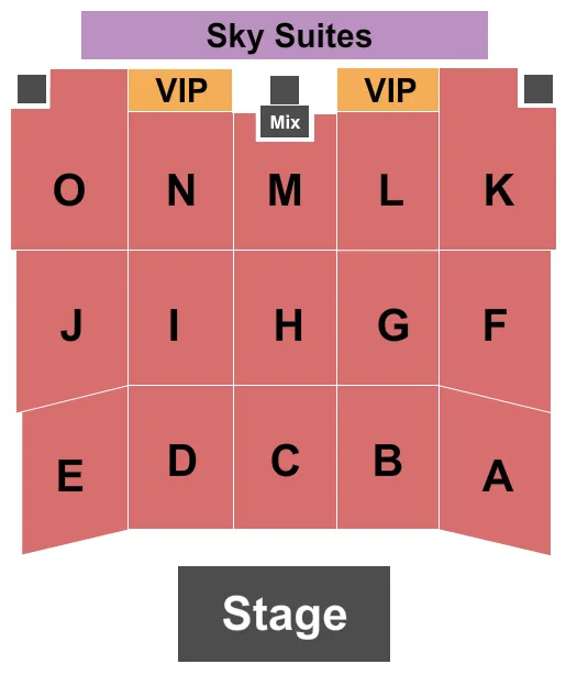 RESORTS WORLD CATSKILLS MONTICELLO END STAGE Seating Map Seating Chart