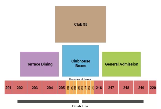 LIVE RACING Seating Map Seating Chart